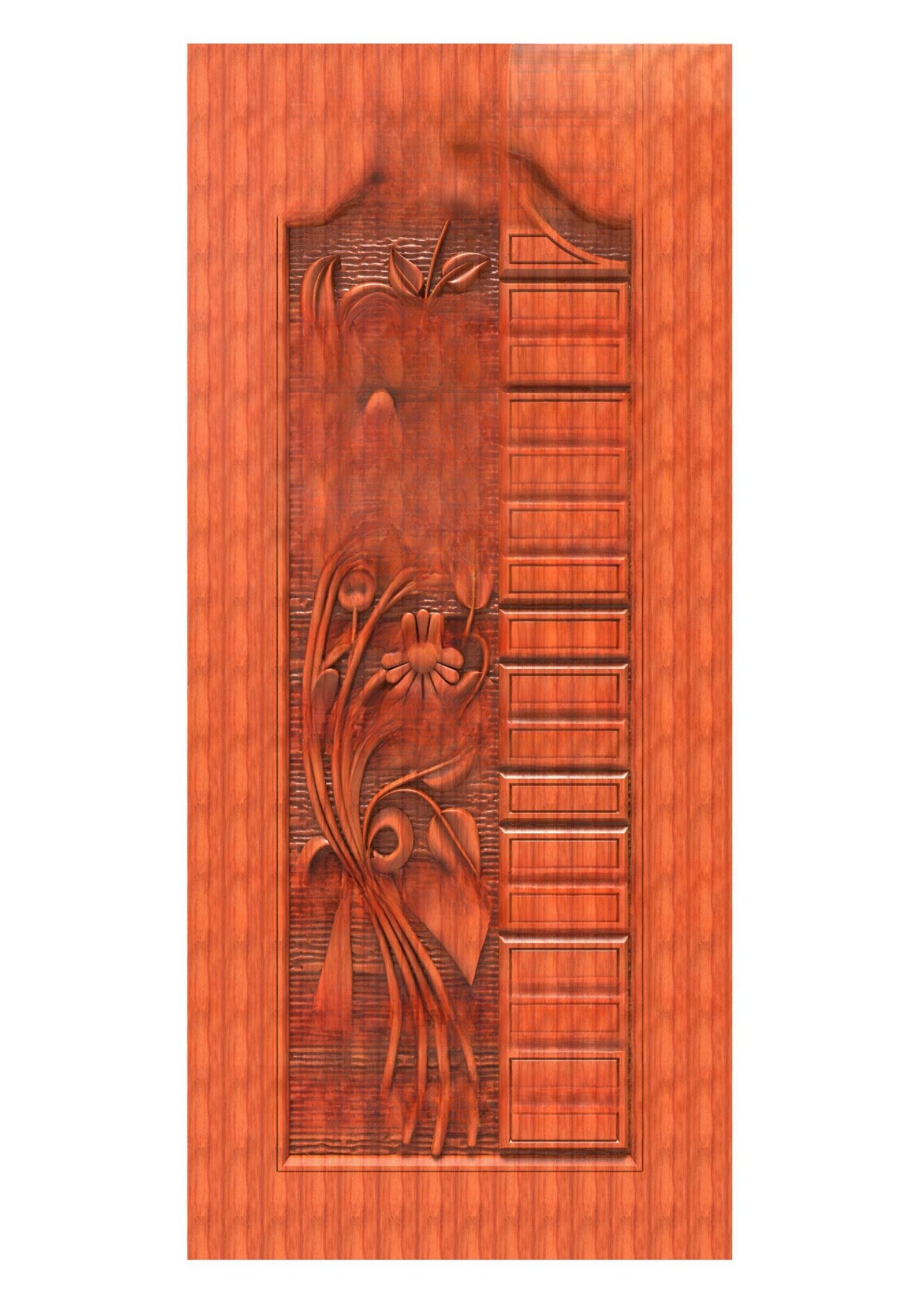 GSK NEW YEAR DOORS - PAGE-07 Floral Elegance Decorative Wooden Door 3D Model